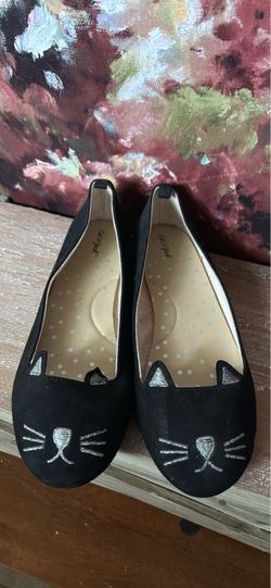 Cat & Jack Black Cat Face Ballet Flats
