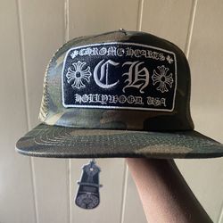 Chrome Hearts Hollywood Trucker Hat ‘Green Camo’