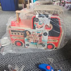 FAO Schwarz Rescue Responders Wooden Fire Station Playset - 21pcs