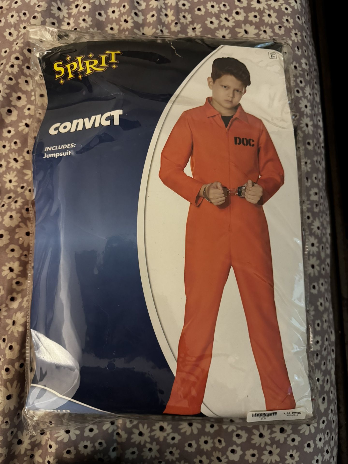 Convict Costume Size Kids Large (12-14)