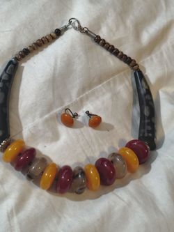 Vintage Tribal Necklace/Earring Set