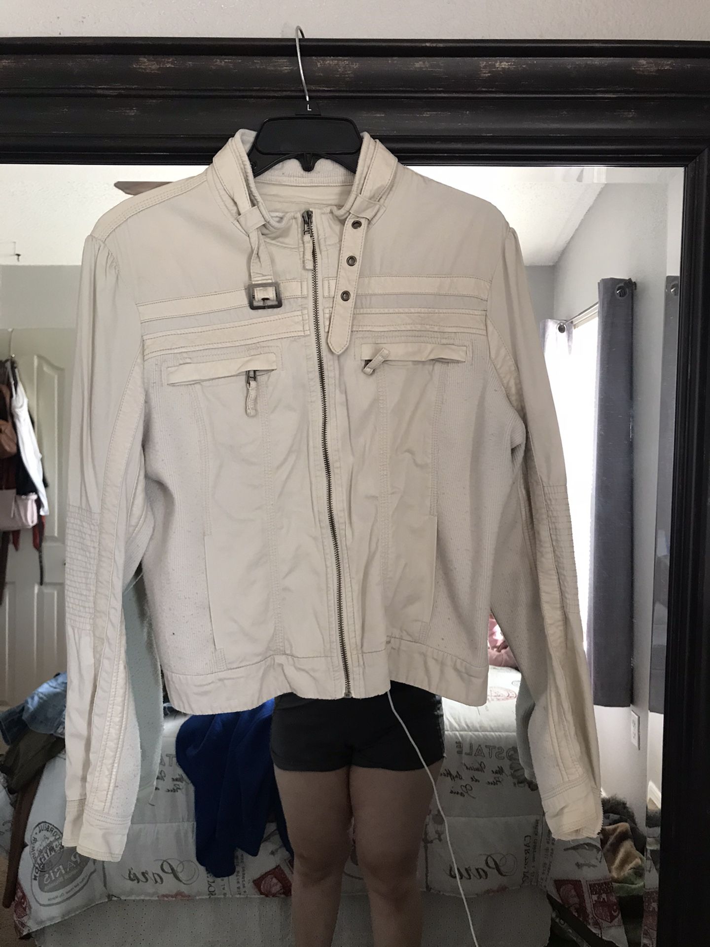 White leather jacket