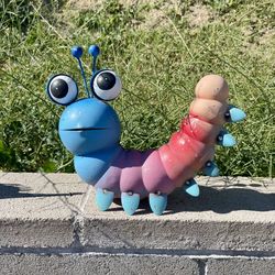 Rainbow CATERPILLAR Metal Garden Yard Art STATUE