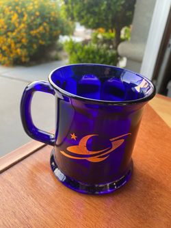 Boeing Cobalt Blue Glass Mug Vintage 1996
