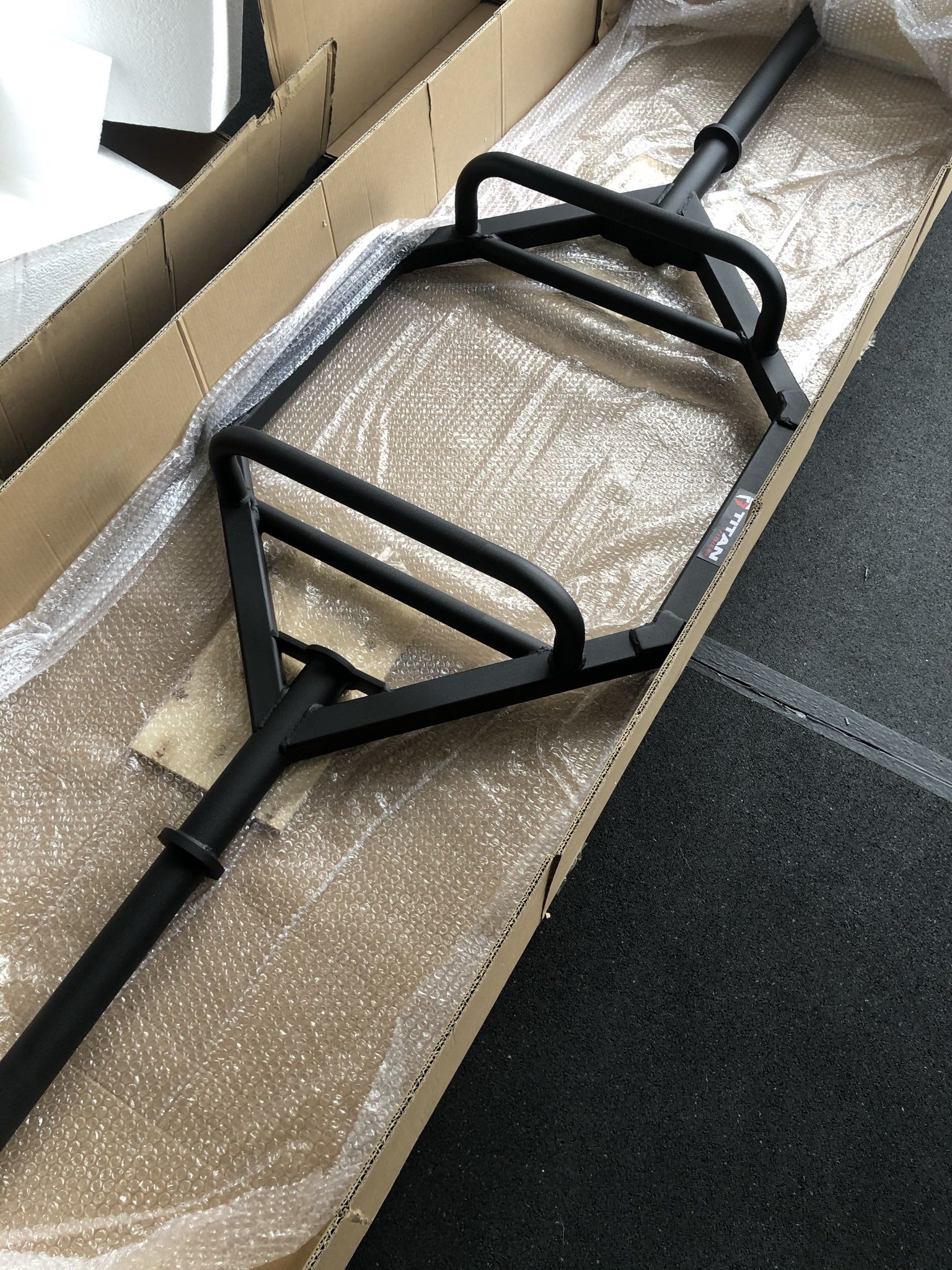 Multi grip Rackable Hex Trap Bar V2 for powerlifting, Strongman, CrossFit - Rogue, Titan Fitness
