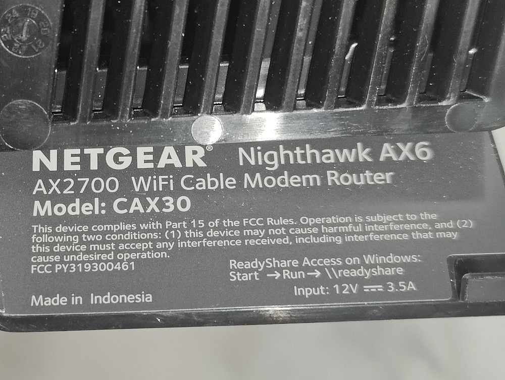 Netgear Nighthawk CAX30 Modem/Router With WiFi 6 And Gigabit Ethernet