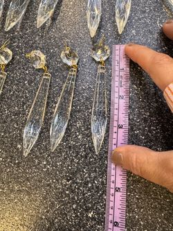 1 Clear Faceted Crystal Chandelier Prism Drops 4 in w/ Octagon Connectors Hook