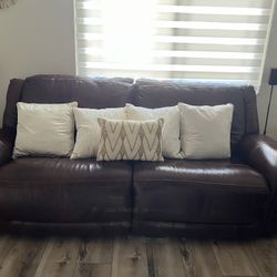 Recliner Leather Sofa and Love Seat 