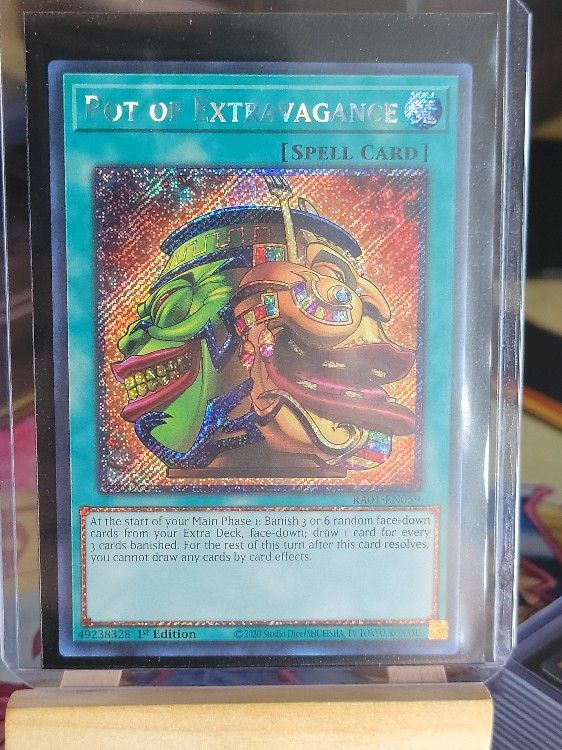 YUGIOH Pot of Extravagance RA01-EN059 Platinum Secret Rare 1st Edition Mint 