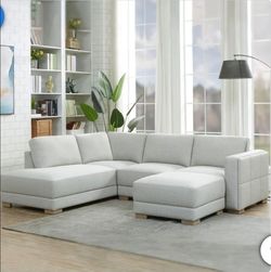 Drayden Fabric Sectional with Ottoman