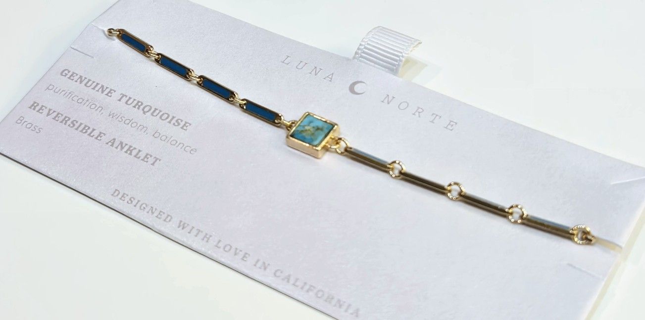 SHIPPING ONLY * Teal Turquoise Gemstone Anklet