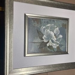 Set Of 3 Floral Framed Art 