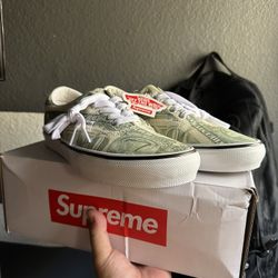 Supreme Dollar bill Vans Size 9.5 NEW