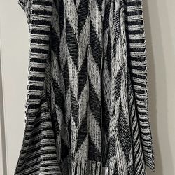 Knit Style Long Cover Grey And Black 