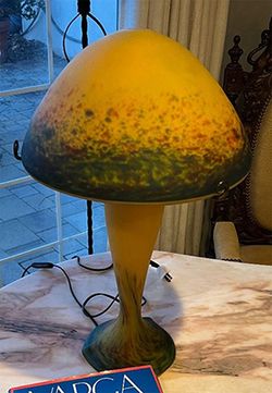 FRENCH ART GLASS SCULPTURAL TABLE LAMP Handcrafted in France • Purchased in Paris