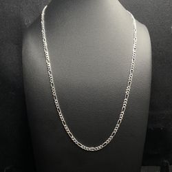 925 Silver Figaro Necklace 24” 