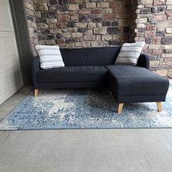 Modern Dark Grey Sectional Sofa w Chaise