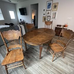 Antique Dining Chairs And Table 