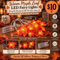 Maple Leaf LED Fairy String Lights