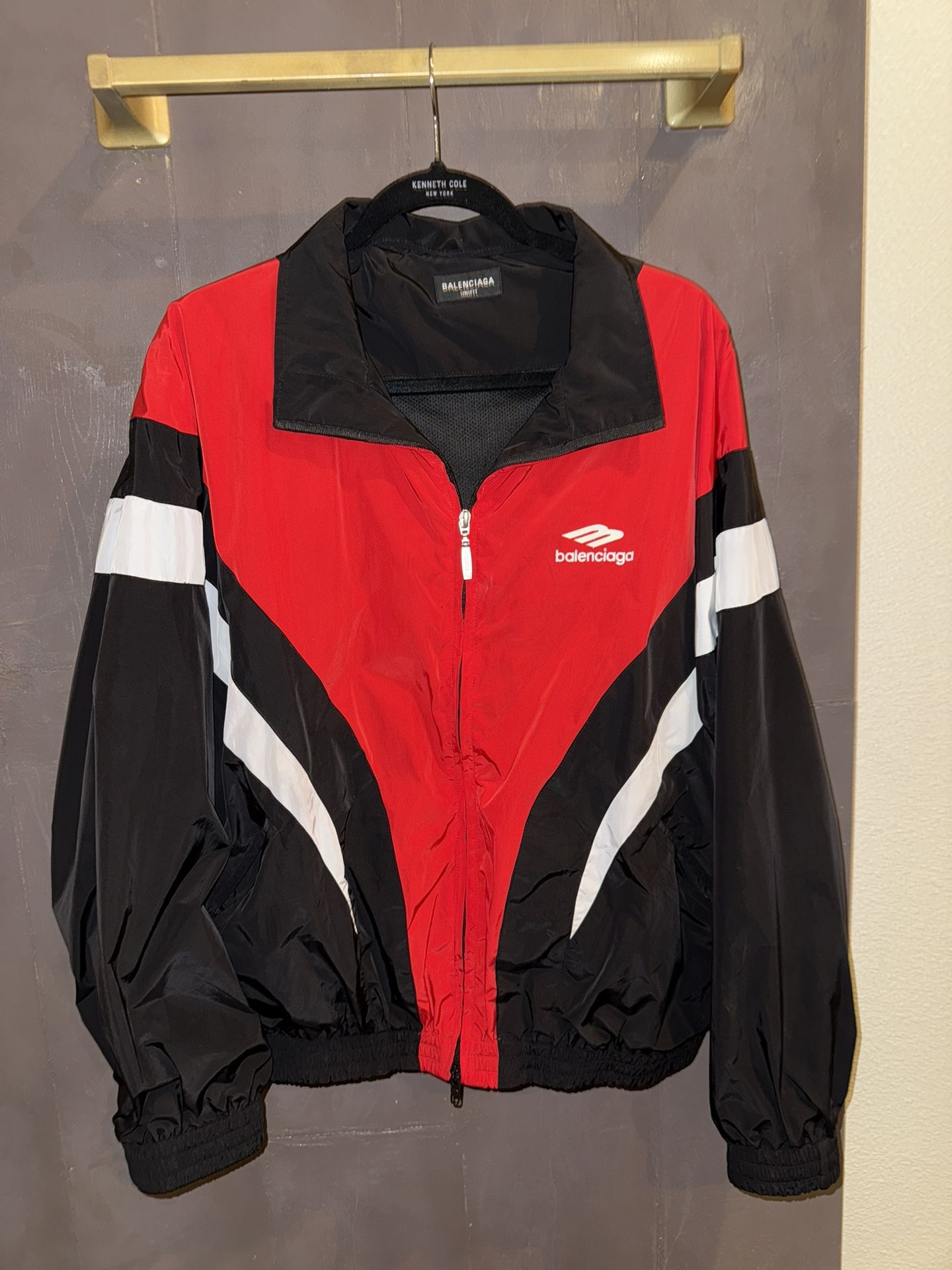 $450 SIZE S | Balenciaga Sports 3B Track Jacket Black Red