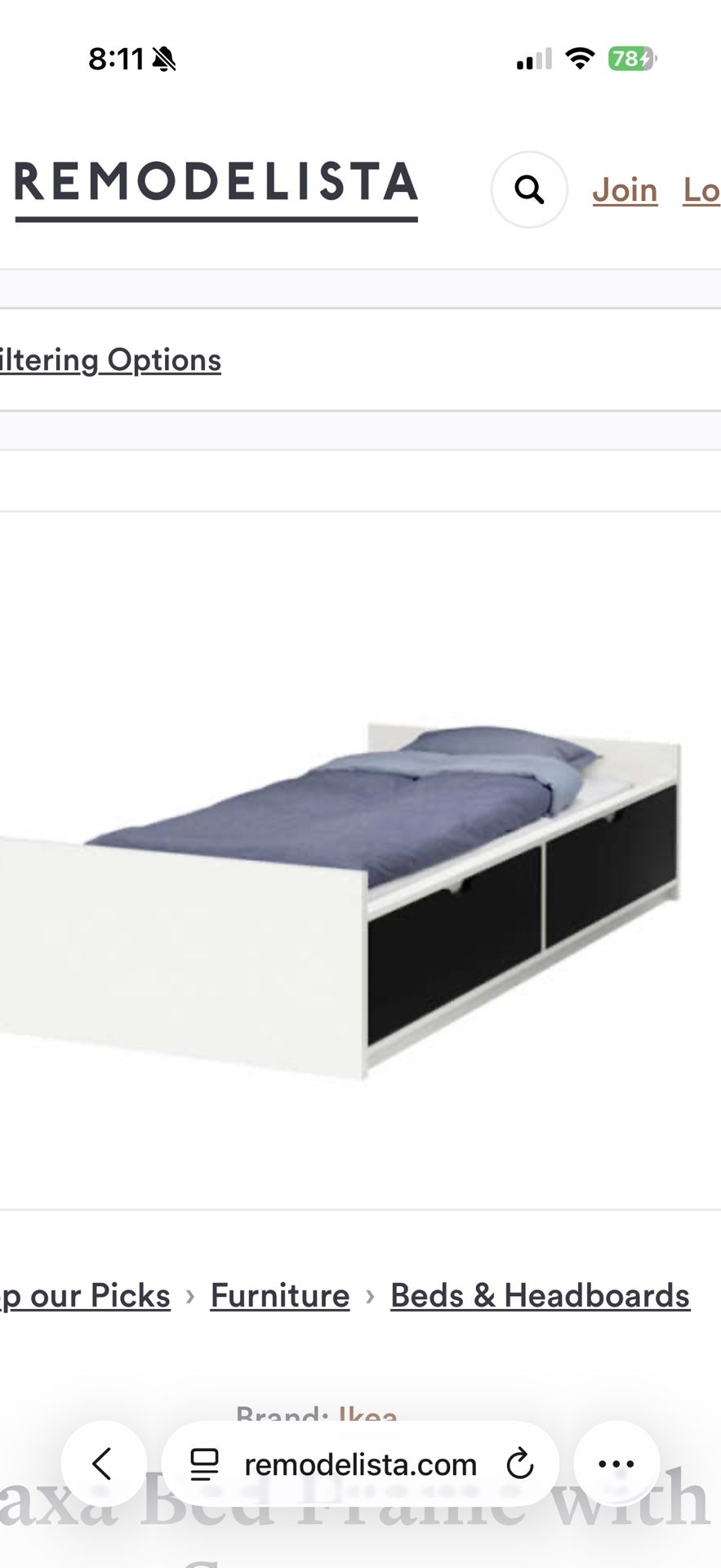 White Single Bed Frame IKEA Flaxa