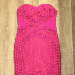 Pink Strapless BodyCon Dress 