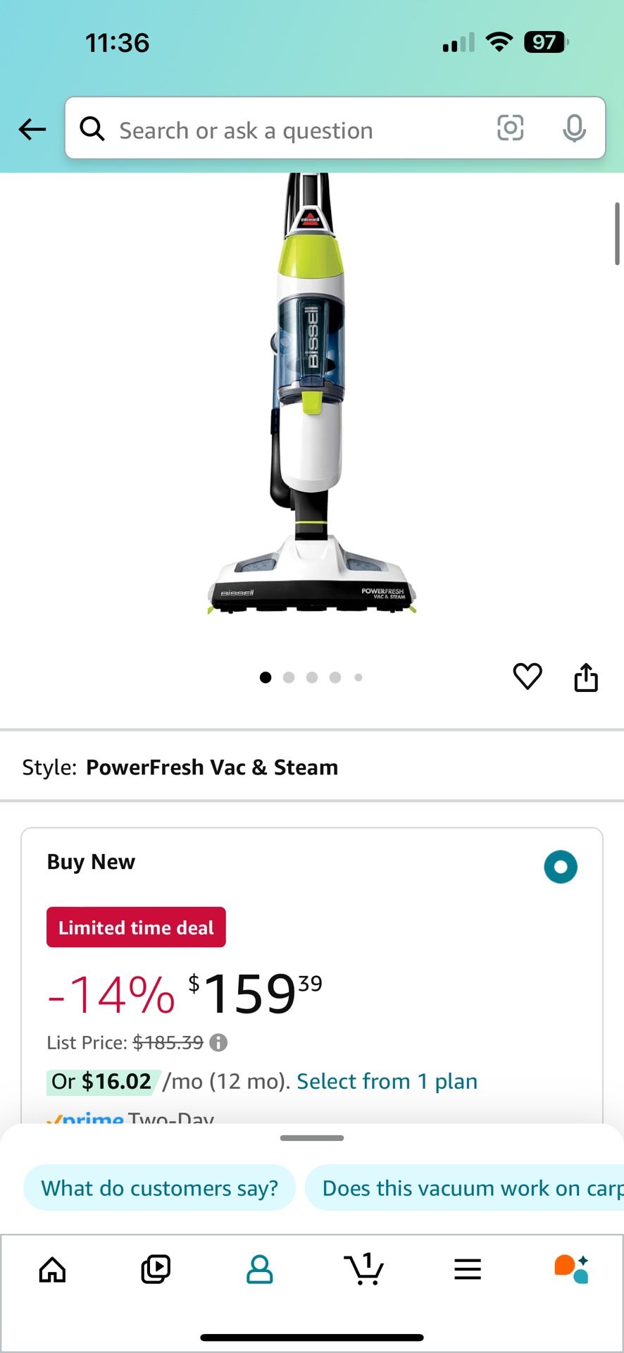 Bissell Powerfresh Vac&steamer