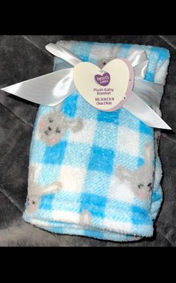 Parent's Choice Plush Baby Bunny Blanket Blue