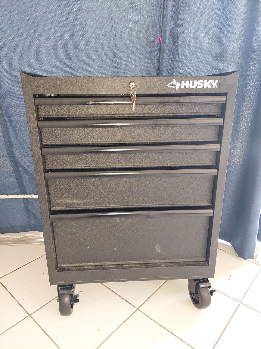 Husky 5 Drawer Rolling Tool Chest Box Black