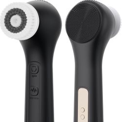  Vibrating and Rotating Face Scrubber, Waterproof Rechargeable Facial Cleansing Brush, 8 Modes Face Brush for Exfoliating and Massaging,