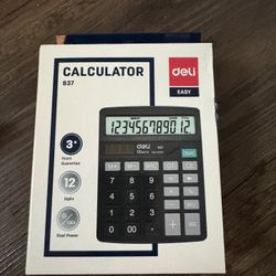 2 Calculators Bundle – 1 New (Deli) + 1 Staples Desktop Calculator