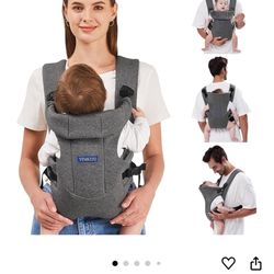 Baby Carrier Newborn to Toddler - Ergonomic, Easily Adjustable, Lightweight Infant Carrier (Cloth, Grey)