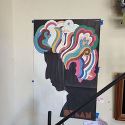 Mid-century Bob Dylan psychedelic art poster from the album