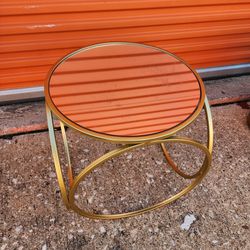 Gold Round End Table 
