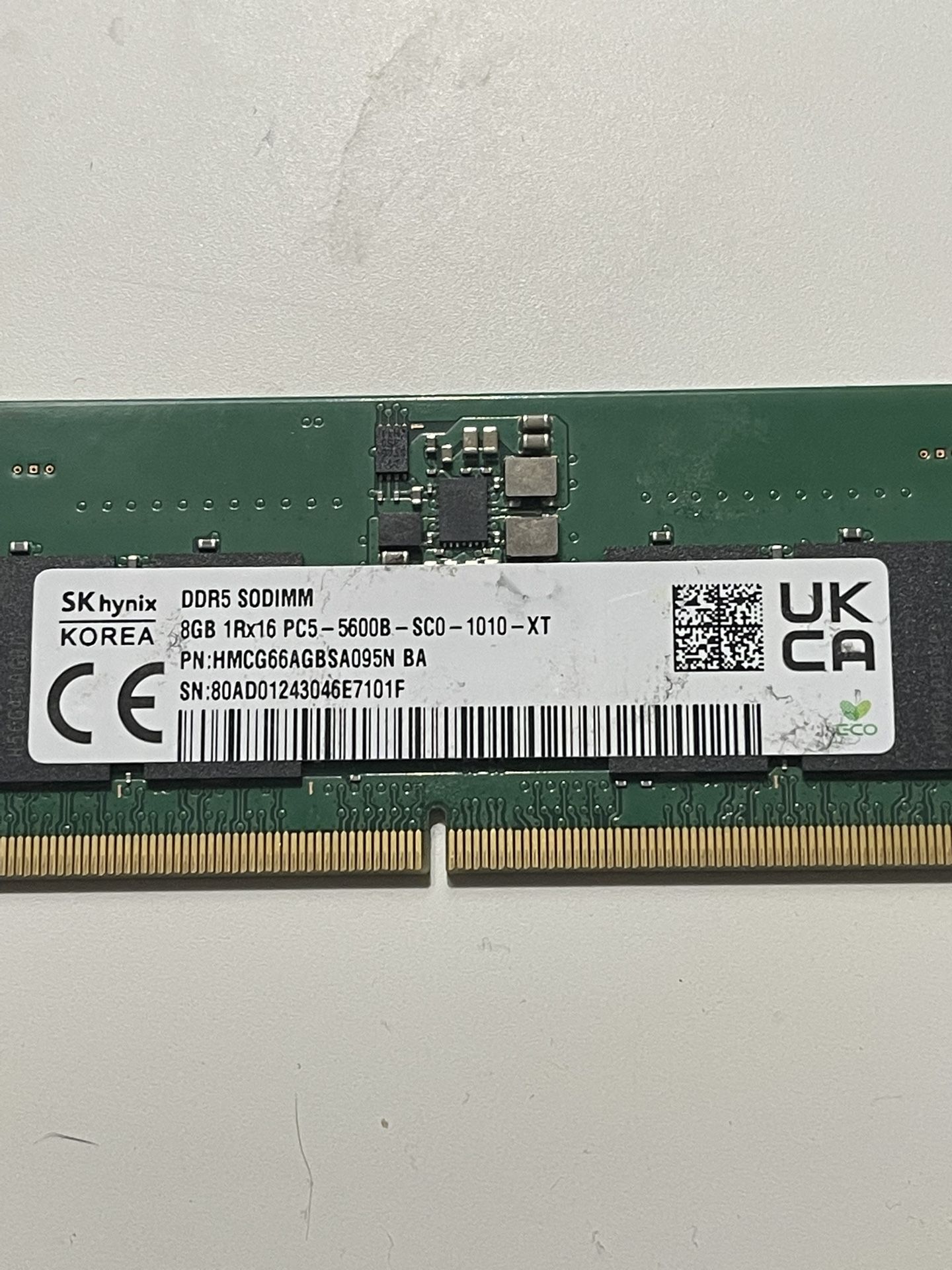 DDR5 laptop memory 8GB