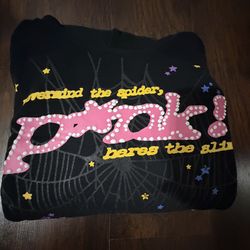 Black And Pink Spider Hoodie Size Small