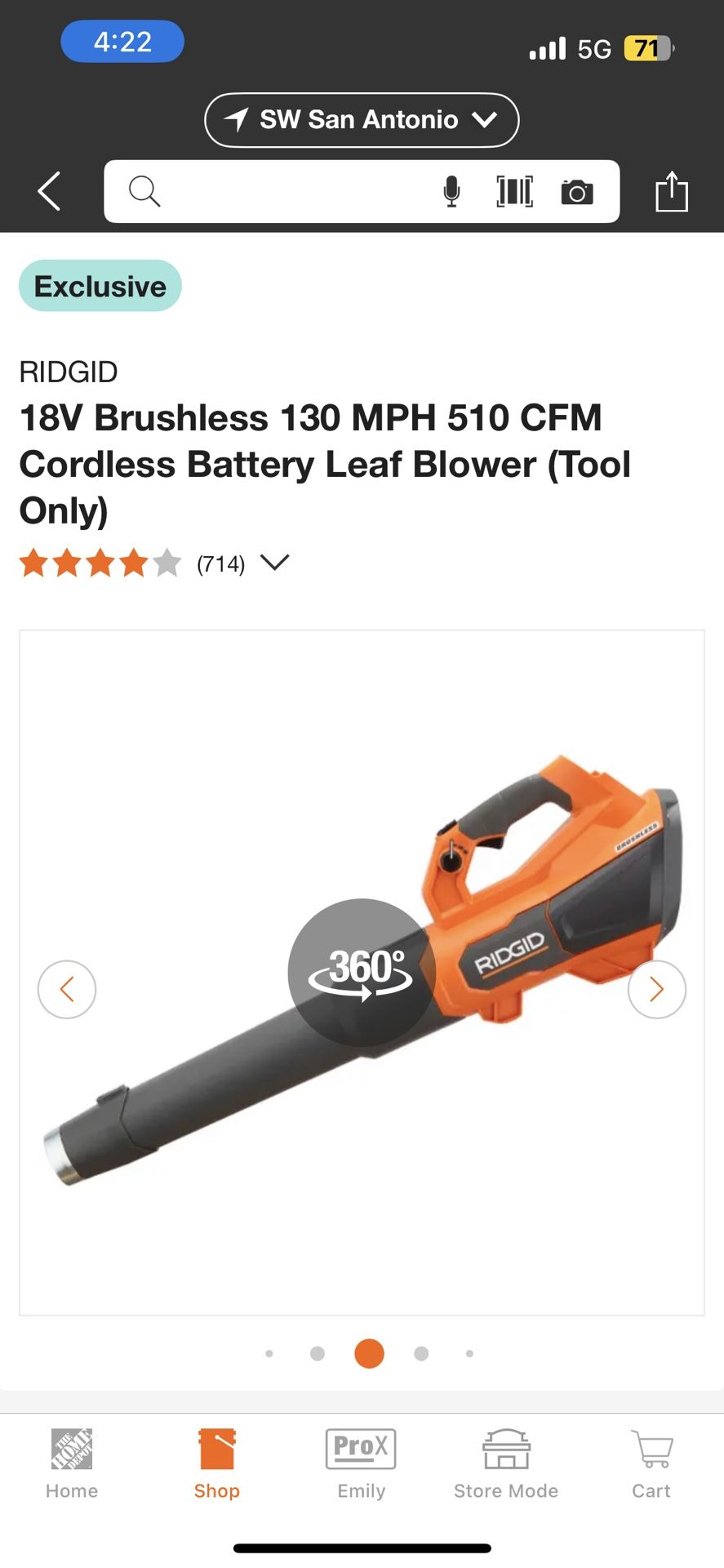RIGID Cordless Battery Leaf Blower