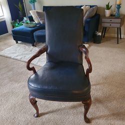 Antique Chair Queen Ann Blue Mahogany Hancock &Moore Local Pick Up Only