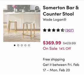 Acrylic Gold Bar Height Chairs