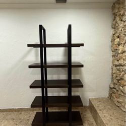 brown wood stained stand