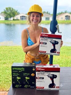 4PC Cordless Power Tool Lot - Greenworks Pro 24V & Hyper Tough 20V Brushless