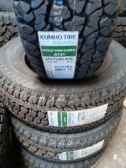 New set of tires kumho 275 65 18 lt