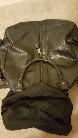 black leather bag