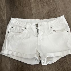 White Jean Shorts