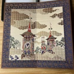 Kyonoshiki hand embroidered folding desktop screen