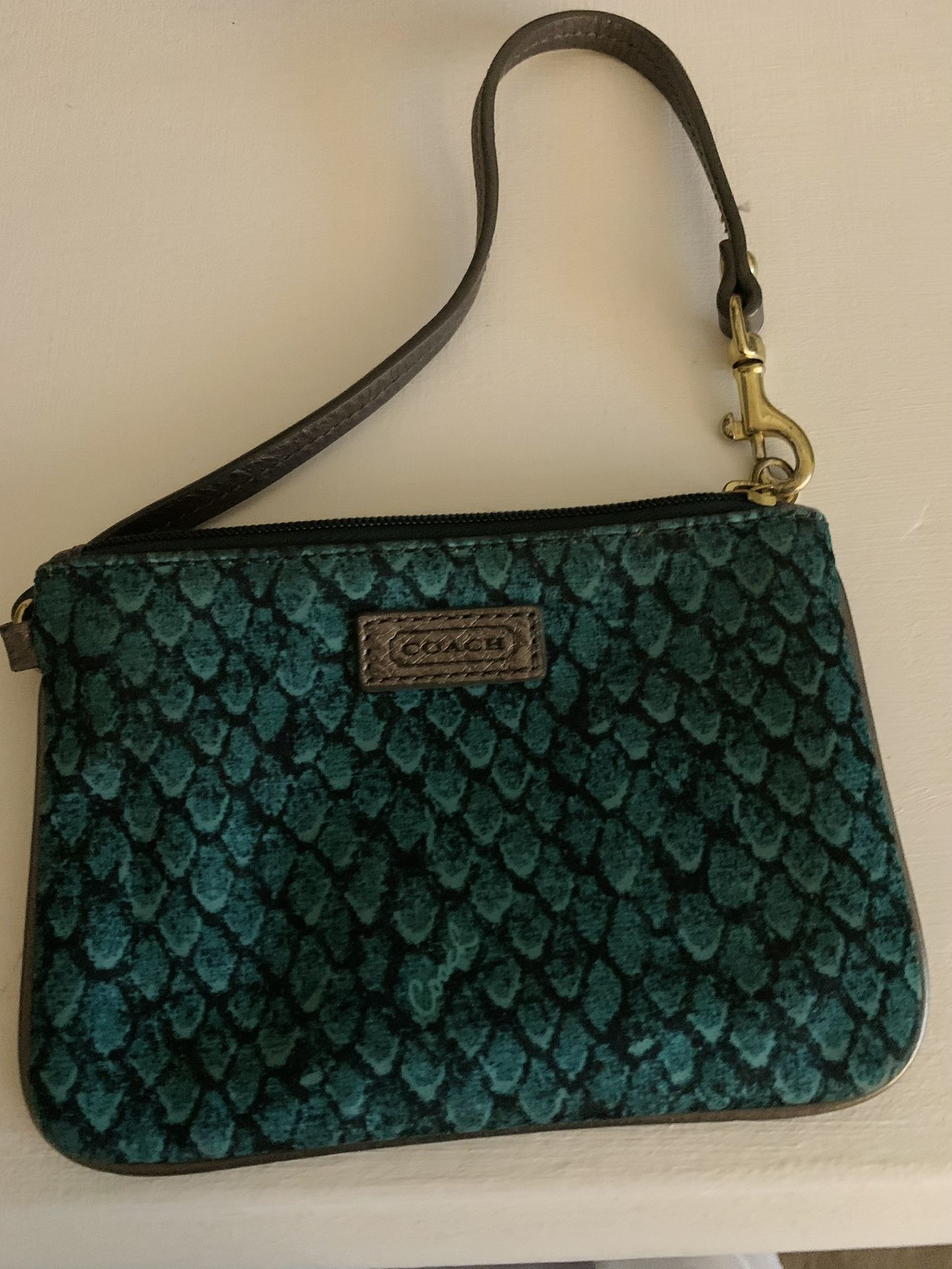 Coach Taylor Coin Purse Teal Green