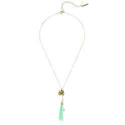 Steve Madden Owl Tassel Necklace