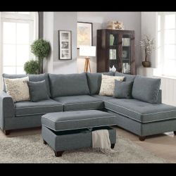 Sectional W/Storage Ottoman 