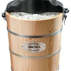 Aroma 4-Qrt Traditional Ice Cream Freezer. Pine Wood Bucket. AIC-204EM
