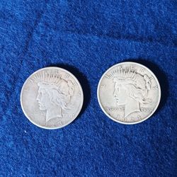 2 Peace Dollars 1923-S And 1924